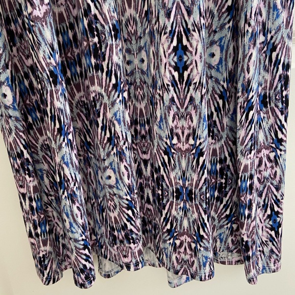 Express Smocked Bodice Maxi Dress Blue Purple Stretch Comfy Boho Off Shoulder S - Picture 13 of 16